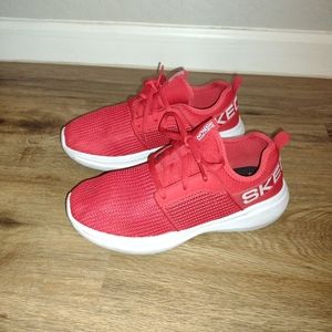 Skechers GOrun Fast Valor Shoes Big Kids Red White Boys Lightweight AthleticSz 5
